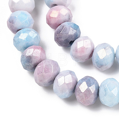 Faceted Electroplated Glass Beads Strands GLAA-C023-02-B06-1