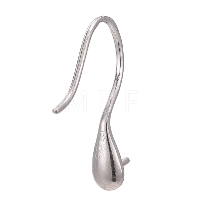 Rhodium Plated 925 Sterling Silver Earring Hooks STER-E041-14P-1