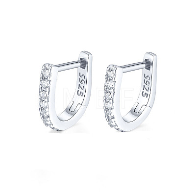 Anti-Tarnish Rhodium Plated 925 Sterling Silver Micro Pave Cubic Zirconia Hoop Earrings for Women EJEW-F317-20P-1