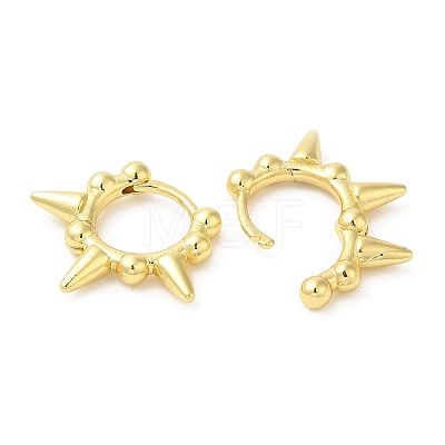 Rack Plating Brass Spike Hoop Earrings for Women EJEW-D059-22G-1