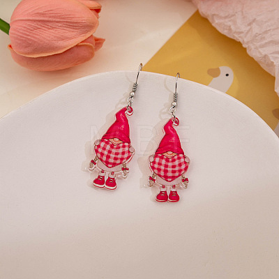 Valentine's Day Acrylic Dangle Earrings FS-WGA423C-08-1