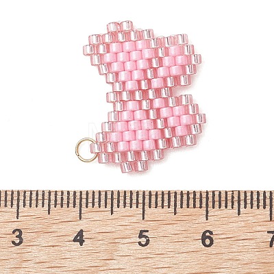 Glass Seed Beaded Pendants PALLOY-MZ01296-02-1