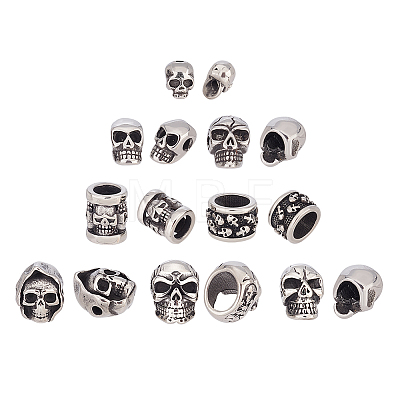 Unicraftale 8Pcs 8 Style 316 & 304 Surgical Stainless Steel Beads STAS-UN0043-54-1