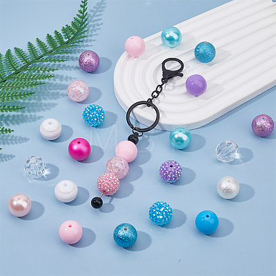 60Pcs Acrylic Beads OACR-WH0001-08C-1