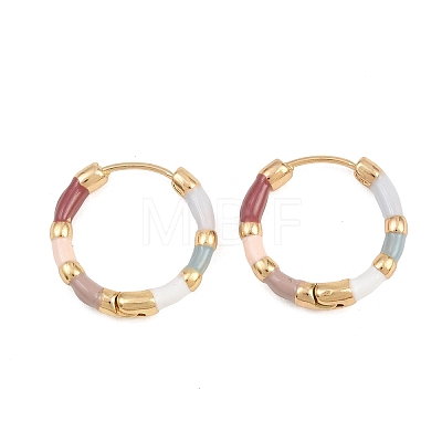 Women's Colorful Alloy Enamel Huggie Hoop Earrings AL-CBA3C8B-17G-1