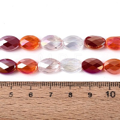 Electroplate Imitation Jade & Opaque & Transparent Glass Beads Strands EGLA-Q135-8x11MM-01A-1