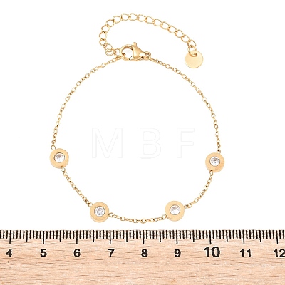 304 Stainless Steel Pave Rhinestone Link Bracelets SA-D001-04B-G-1