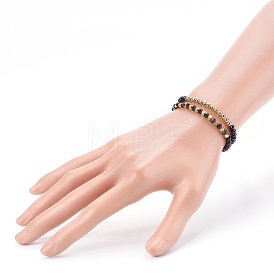 Rondelle Opaque Glass Beaded Stackable Stretch Bracelets Set BJEW-JB05979-1