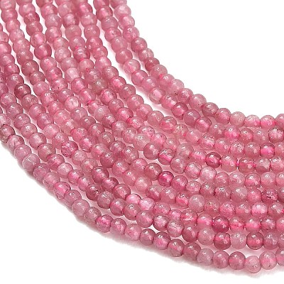 Natural Pink Tourmaline Beads Strands G-A322-A05-2mm-1