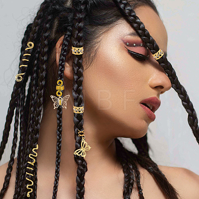 1 Bag Alloy DIY Dreadlock Ring Styling Hair Braiding OHAR-BM0001-08-1
