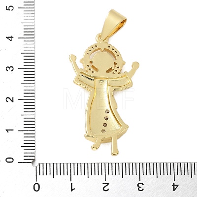 Brass Micro Pave Cubic Zirconia Pendants KK-P293-26C-G-1