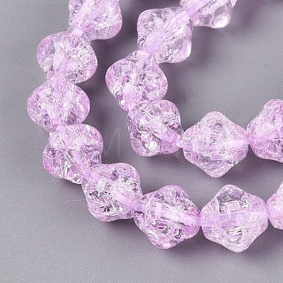 Transparent Crackle Glass Beads Strands GLAA-Q115-04A-08-1