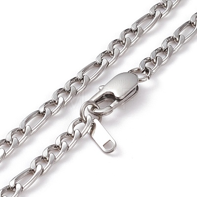 Men's 304 Stainless Steel Figaro Chain Necklace NJEW-JN03263-1