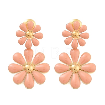 304 Stainless Steel Enamel Stud Earrings EJEW-S226-01G-01-1