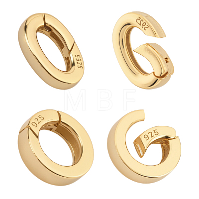 4Pcs 2 Styles 925 Sterling Silver Spring Gate Rings STER-PH0004-32G-1