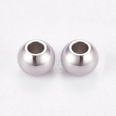 Tarnish Resistant 304 Stainless Steel Smooth Round Spacer Beads X-STAS-M006-01D-1