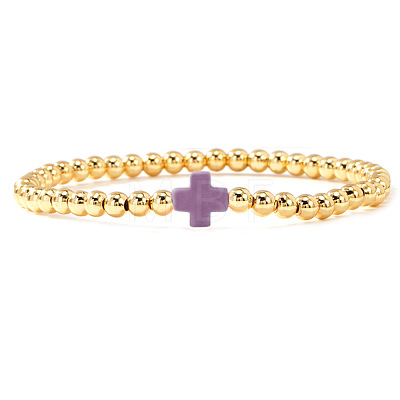 Brass Round Beaded Bracelets for Women SB9067-22-1
