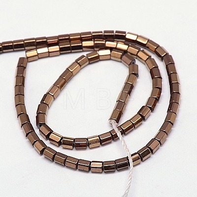 Electroplate Non-magnetic Synthetic Hematite Beads Strands G-J166-3x3mm-01-1