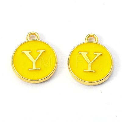 Golden Plated Alloy Enamel Charms X-ENAM-S118-09Y-1