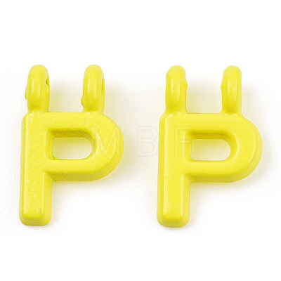 Rack Plating Spray Painted Alloy 2-Loop Link Pendants PALLOY-N176-01P-1