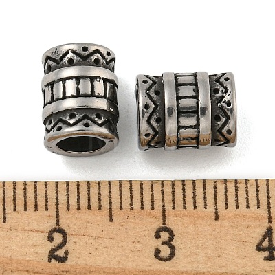 Retro 304 Stainless Steel European Beads STAS-B071-10AS-1