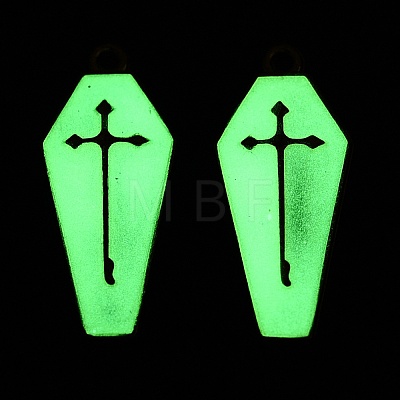 Halloween Theme Rack Plating Luminous Alloy Enamel Pendants ENAM-N056-340G-1