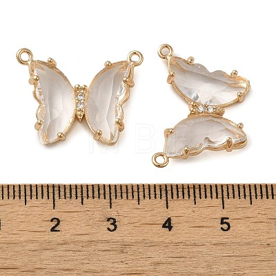 Brass Pave Faceted Glass Connector Charms FIND-Z020-03K-1