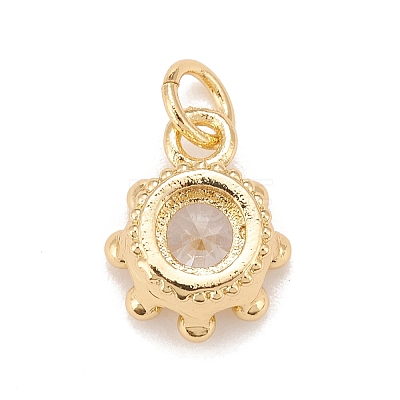 Brass Inlaid Clear Cubic Zirconia Charms KK-A161-34G-B-1