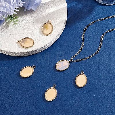 6Pcs 304 Stainless Steel Pendant Cabochon Settings STAS-BBC0010-56-1