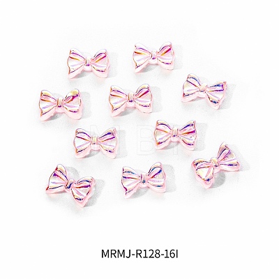 Electroplated Bowknot Resin Cabochons MRMJ-R128-16I-1