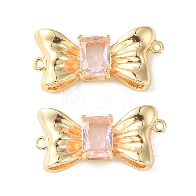 Brass Pave Cubic Zirconia Connector Charms KK-L208-01G-06-1