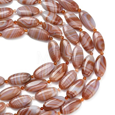Natural Red Banded Agate Beads Strands G-B178-U01-01-1