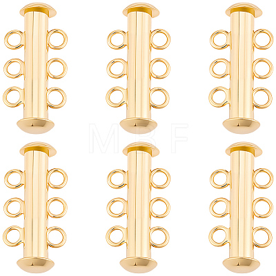 6Pcs Brass Slide Lock Clasps KK-BBC0027-58B-1