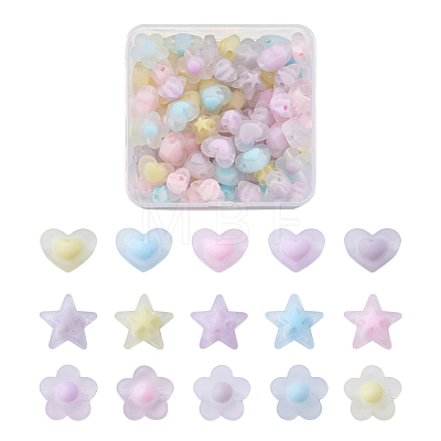 90Pcs 3 Style Transparent Acrylic Beads FACR-PJ0001-01-1