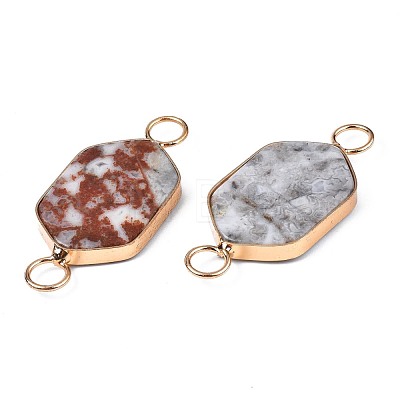 Natural Crazy Agate Connector Charms G-N326-104-1