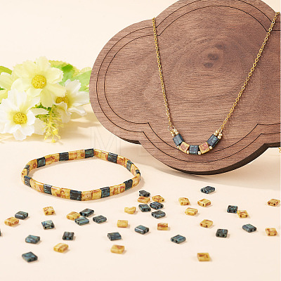 50G 2 Colors 2-Hole Baking Paint Glass Seed Beads SEED-TA0001-70-1