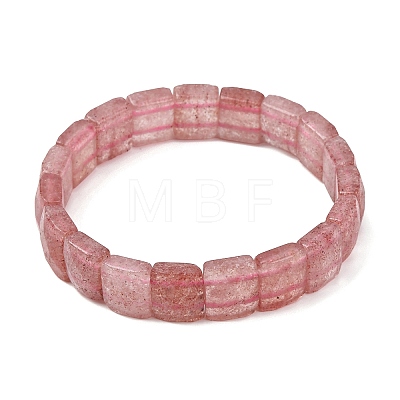 Synthetic Strawberry Quartz Beaded Stretch Bracelets for Unisex G-K303-02K-1