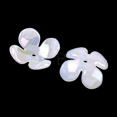 Plating Opaque Acrylic Imitation Shell Bead Cap OACR-P039-03B-1