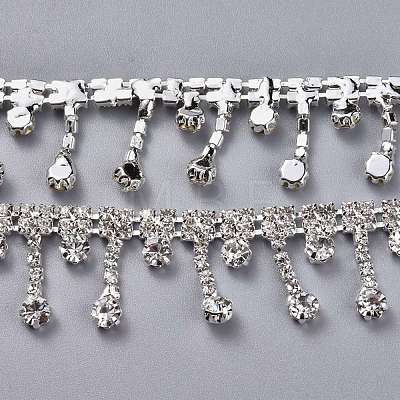 Glass Rhinestone Cup Chains FIND-WH0057-05-1