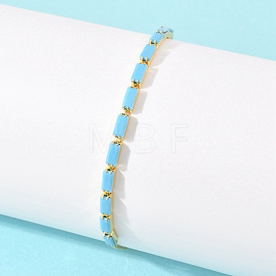 Rectangle Brass Micro Pave Cubic Zirconia Slider Bracelets KK-A305-02G-1
