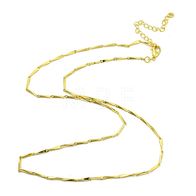 Brass Bar Link Chain Necklaces Making with Clasp KK-L209-034A-G-1
