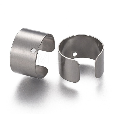 304 Stainless Steel Plain Band Cuff Earring Findings STAS-TAC0013-02P-1