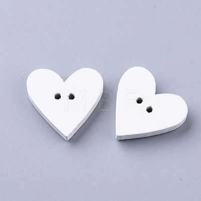 2-Hole Spray Painted Wooden Buttons BUTT-T007-019-1