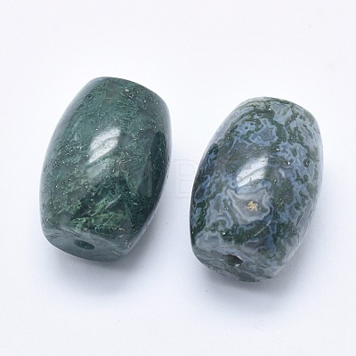 Natural Moss Agate Beads G-P384-U17-1