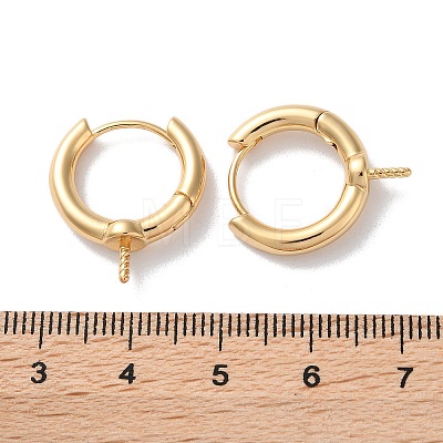 Brass Hoop Earrings Findings KK-B105-03G-02-1