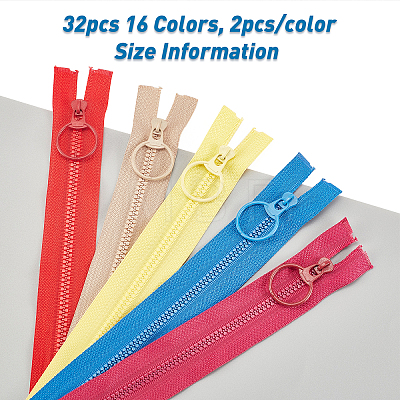 BENECREAT 32pcs 16 Colors Alloy Zipper PALLOY-BC0001-08-1