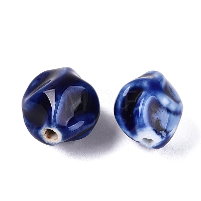 Vintage Handmade Porcelain Wrinkle Beads PORC-Q006-09H-1