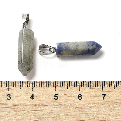 Natural & Synthetic Mixed Gemstone Pointed Pendants G-K354-06P-1