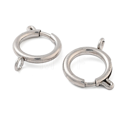 304 Stainless Steel Spring Ring Clasps STAS-E104-09D-P-1