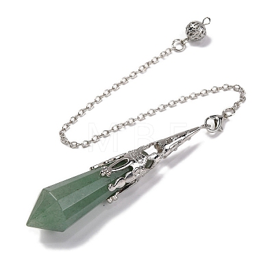 Natural Green Aventurine Pointed Dowsing Pendulum Big Pendants G-H285-06P-A17-1